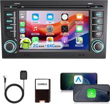 ESSGOO automobilių radijas, skirtas „Audi A4 B6/B7“, „S4“, „RS4“ ir „Seat Exeo“ | 2+64GB, „Android“, 15,7 colių jutiklinis ekranas, belaidis „CarPlay“ ir „Android Auto“, GPS/WLAN, „Bluetooth 5.0“, DSP