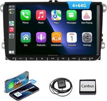 ESSGOO True 4+64G belaidis automobilinis radijas 9 colių ekranas su "Carplay" ir "Android Car", "Android15" automobilinis radijas VW Golf 5 6 T5 Polo Passat Touran Tiguan Seat Skoda su "Bluetooth" GPS AM FM RDS Navi SWC
