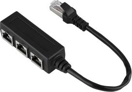 Ethernet kabelio skirstytuvas RJ45 skirstytuvas 19×12×4 Ethernet prailginimo kabelis su 1 vyriškuoju ir 3 moteriškaisiais perdavimo prievadais