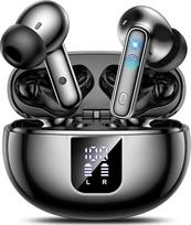 EUQQ belaidės ausinės su „Bluetooth 5.4“ ir ENC triukšmo slopinimu | „Transparento“ režimas, 36 valandų veikimo laikas, LED ekranas, gilūs bosai, valdymas palietimu, suderinamos su „iOS“ ir „Android“