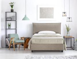 EVERGREENWEB - Moderni medinė lova su grotelėmis - elegantiškas galvūgalio galvūgalis - minkštas audinys - nuimamas užvalkalas - idealiai tinka miegamajam (Taupe, 120 x 190)