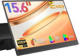 EVICIV Nešiojamasis monitorius 15,6 colio 125 % sRGB 1080P 2000:1 itin plonas nešiojamasis monitorius Nešiojamojo kompiuterio prailginamasis monitorius IPS ekranas, nešiojamojo kompiuterio / telefono / žaidimų konsolės mobilusis ekranas