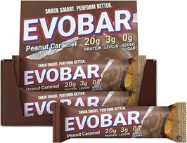 EVO SPORTS FUEL EVOBAR žemės riešutų ir karamelės baltyminis batonėlis, 12 vnt. po 60 g, baltyminis batonėlis be palmių aliejaus, kuriame yra 20 g baltymų viename batonėlyje, patikrinta kokybė, pagamintas Vokietijoje (1 pakuotė)