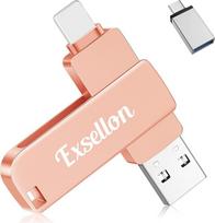 Exsellon 128GB Phone Speicherstick zur Erweiterung des Speichers für Fotos und Videos, USB Stick für Phone, pad, Android, PC, Tablet,Mac