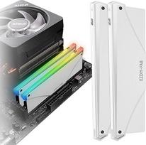 EZDIY-FAB 5 V ARGB RAM aušintuvas, DDR šilumokaičio korpusas, skirtas savarankiškai surenkamiems žaidimų kompiuteriams, DDR3 ir DDR4 – baltas (suderinamas su „Aura Sync“, „RGB Fusion“ ir „Mystic Light Sync“), 2 vnt. PI061