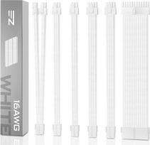 EZDIY-FAB 16AWG 24 kontaktų, 8 kontaktų, 6 kontaktų, 4+4 kontaktų maitinimo kabelio prailginimo laidas su baltomis šukomis ir baltu laidu