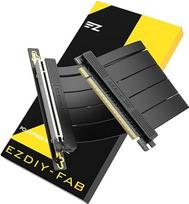 EZDIY-FAB PCIe 5.0 jungtis, Gen5 vaizdo plokštės prailginimas, stačiakampis, 20 cm, juoda