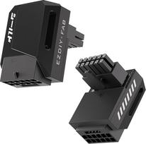 EZDIY-FAB PCIe 5.1 adapteris, 600 W, 12+4 kontaktų, 16 kontaktų 12VHPWR GPU jungtis, 12 V – 2x6 GPU adapteris, dešinysis 90 laipsnių kampas, suderinamas su RTX 3090 Ti, 4070 Ti, 4080, 4090 GPU – RVS tipo, juodos spalvos, 1 vnt.