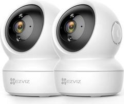 EZVIZ 1080P WLAN IP kamera, pasukama vidaus stebėjimo kamera su dvipusiu garsu, judesio sekimu, IR naktinio matymo funkcija, skirta naminiams gyvūnėliams, kūdikių monitorius, suderinama su "Alexa", 2,4 GHz "WiFi", C6N 2 komplektas