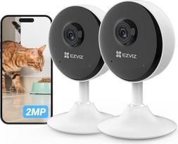 EZVIZ 1080P WLAN IP kamera, patalpų stebėjimo kamera su dvipusio garso funkcija, magnetiniu pagrindu, kad būtų lengva įrengti, judesio aptikimo funkcija, IR naktinio matymo funkcija iki 12 m atstumu, kūdikių monitorius, suderinamas su "Alexa", C1C 2 kompl