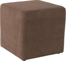 f66 „Cube“ sėdynė, apmuštas taburetė, sėdimoji pufa, kojų atrama, audinio taburetė, įvairių spalvų, aukštos kokybės paminkštinimas, plastikinės kojelės („Brownnie“)