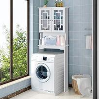 FANTASK White Freestanding 3 Tier Bathroom Storage Unit Toilet Reagl Over Cabinet Skalbimo mašinos lentyna