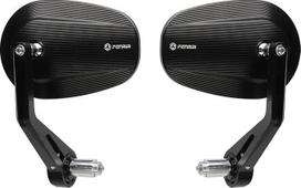 FENRIR CNC E sertifikuotas motociklo vairo galo veidrodis, šoninis veidrodis, atgalinis veidrodis, juodos spalvos, pagamintas iš kalto aliuminio lydinio, skirtas „Cafe Racer“, sportiniams, motoroleriams, „Roadster“, „Scrambler“, „Heritage“, „Cruiser“ ir „