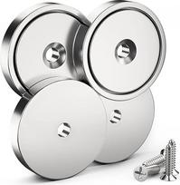 FINDMAG stiprūs magnetai, 4 vnt., 32 mm x 5 mm neodimio magnetai, ypač stiprūs, stiprūs magnetai, durų magnetai, lipnūs magnetai, įvairios paskirties magnetai, magnetas su 4 įleistiniais kampais