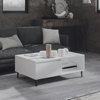 FIRBNUS Kavos staliukai su atviru skyriumi Šoninis staliukas Medinis svetainės stalas Šiuolaikinio dizaino stalas Svetainės stalas Kanapinis staliukas Tvirtas patvarumas Balta medžio medžiaga Metalas
