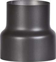 FIREFIX R150/Ü1 redukcinis krosnelės vamzdis nuo 150 mm iki 120 mm, skirtas 2 mm storio dūmtraukių vamzdžiams, juodai dažytas, nuo 150 mm krosnelės jungties iki 120 mm sieninės jungties
