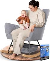 FLAKKARI® slaugos kėdutė, supamoji kėdutė, minkšta [ypač tyli] su kišenėmis, slaugos kėdutė, supamoji kėdutė, kūdikio slaugymas, debesys, pilka