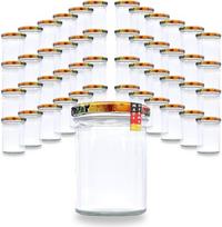 flaschenbauer.de 48 indelių rinkinys 430 ml su užsukamu dangteliu TO82 sriuboms ir kūdikių maistui konservuoti (dangtelis su vaisių dekoru, TO82)