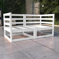 Flexibles Outdoor-Sofa als Robustes Gartensofa 2-Sitzer aus Kiefern-Massivholz, modulares Holzsofa für Garten zur flexiblen Anordnung
