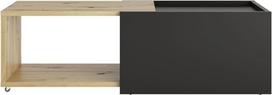 FMD Möbel Slide 1 "Artisan Oak" stačiakampio formos kavos staliukas su juoda perlamutrine mediena