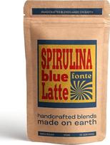 FONTE „Spirulina Blue Latte“, veganiškas supermaisto gėrimo milteliai, 225 g, 22 porcijos, rankomis paruoštas mišinys, natūraliai mėlynos spalvos, skirtas karštiems ir šaltiems gėrimams
