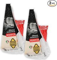Food-United GRANA PADANO DOP 2x 200g formaggio-italiano-Hartkäse Italienischer-Käse am Stück über 10 Monate gereift mit g.U.-Siegel zum Reiben würzig aromatisch