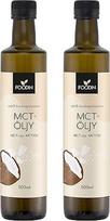 FOODIN MCT aliejus 1000 ml (2 x 500 ml), pagamintas iš 100 % kokosų aliejaus, vidutinės grandinės trigliceridų (MCT) aliejus, pagamintas iš augintų kokosų, 100 % be glitimo ir veganiškas, idealiai tinka ketogeninei dietai