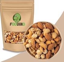 FOODINO 2,5 kg didelis 4 rūšių riešutų mišinys: migdolai, lazdyno riešutai, anakardžiai, graikiniai riešutai