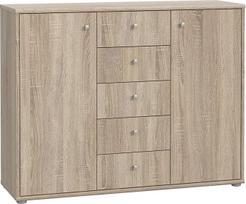FORTE Tempra 2 komoda su 2 durelėmis ir 5 stalčiais, inžinerinė mediena, Sonomos ąžuolas, 108,8 x 85,5 x 34,8 cm