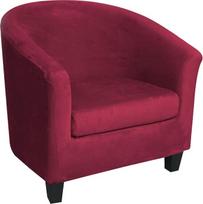 Fotelio dangtelis foteliams, vonia Sofa Slipcover Velvet Audinys Klubo kėdės kėdės dangteliai Stretch Armchair Cover Nuimamas skalbiamas sofos sofos dangtelis (vyno raudona)