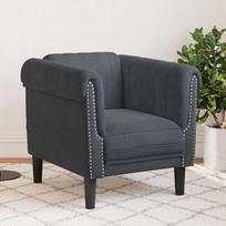 Fotelis Tamsiai pilka aksomo sofos Svetainė Vienvietė sofa miegamajam