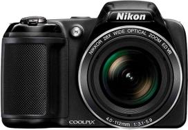 Fotoaparatas „Nikon Coolpix L340“ – juodos spalvos (20 MP, 28 kartų optinis priartinimas), 3 colių LCD ekranas