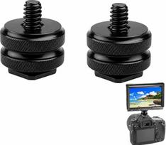 Fotoaparato blykstės laikiklis su 1/4 colio 20-gijiniu trikojo sraigtiniu adapteriu, universalus blykstės laikiklis, skirtas DSLR vaizdo kameroms, mikrofonams, LED lempoms, monitoriams ir fotoaparatų tvirtinimo sistemoms