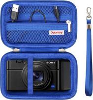 Fotoaparato dėklas, skirtas „Sony RX100 VII“ – kompaktiškam aukščiausios klasės fotoaparatui su 4K vaizdo įrašymo funkcija / „RX100 VI“ / „RX100 V“ / „RX100 IV“ / „RX100 III“ fotoaparatams; apsauginis dėklas su tinkliniu maišeliu baterijos blokui ir įkrov