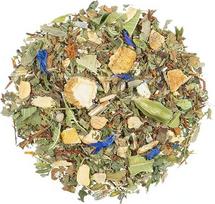 FOURTEA žolelių arbata „Relax with Hemp“ su kanapių sėklomis, 100 g, raudonųjų apelsinų skonio, rooibos arbata su tulsi, melisa ir imbieru, atpalaiduojanti arbata (raudonųjų apelsinų)