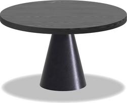 FRANKYSTAR Artù Black 120 cm apvalus valgomojo stalas iš laminuotos medienos su metaliniu kūgiu ir juodu stalviršiu