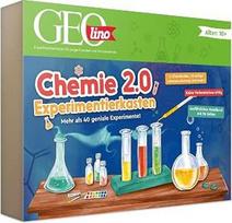 FRANZIS 67212 – „Geolino“ chemijos eksperimentų rinkinys Nr. 2 su 40 eksperimentų, kurį sudaro laboratorinė įranga, 11 cheminių medžiagų rinkinys, instrukcija ir kiti priedai, baltos spalvos