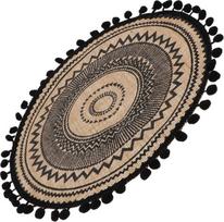FRCOLOR Dekoratyvinė lino servetėlė, rankomis austi, neslystanti. Tinka kaip stalo apsauga ir interjero dekoracija „boho“ stiliaus interjerui.