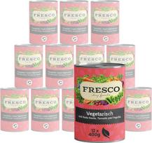 FRESCO Dog NassBarf Vegetarian 12 x 400 g su raudonaisiais burokėliais, pipirais ir pomidorais
