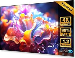Fresnelio projektoriaus ekranas, 120 colių, ALR CLR, 1,2 stiprinimo, 4K UHD lazerinis TV ekranas, tvirtinamas prie sienos, atsparus aplinkos šviesai, projektoriaus ekranas itin mažo atstumo projektoriui