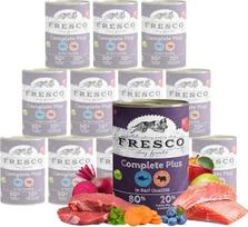 FRESCO „NassBarf“ šunims: lašiša su jautiena, 6 x 400 g, drėgnas šunų maistas be grūdų