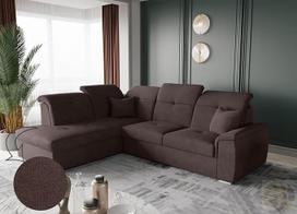 FRIDERIK-EU Kampinė sofa su miego funkcija ir lovos dėže [Kairė - Ruda] Svetainės baldai, Sofos ir sofos, Kampinė sofa, Kampinė sofa su miego funkcija, Sofa lova su lovos dėže