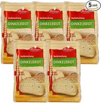 Frießinger Mühle Spelta duonos kepimo mišinys, 5 x 500 g, skirtas orkaitei, malkinei krosniai arba duonos kepimo mašinai.