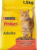 FRISKIES jautiena, vištiena ir daržovės - 1,5 kg - sausas maistas suaugusioms katėms