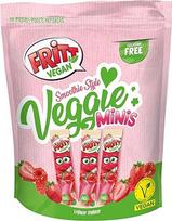 FRITT Vegan Strawberry & Raspberry Minis 135 g, 100 % veganiški kramtomieji saldainiai visiems kokteilių mėgėjams