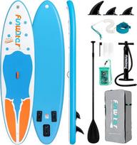 FunWater Aufblasbares Stand Up Paddle Board Surfbrett SUP Komplettes Paddleboard Zubehör Verstellbares Paddel, Pumpe, Reiserucksack, Leine, wasserdichte Tasche, Erwachsene Paddelboard