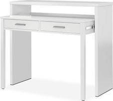Furniturefactor "Tressa" blizgus baltas tualetinis staliukas, komoda, kompiuterio stalas, 004582bo