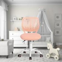 FurnitureR Universali biuro kėdė vaikams, darbo kėdė be porankių, reguliuojamo aukščio, pasukama, spalvinga, skirta mokyklai ir biurui, namams, rožinė
