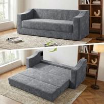 Futono sofa lova be kaulų, sulankstoma sofa lova, 200 cm pločio dvigulė lova, moderni modulinė sofa lova, grindų sofa, kušetė, su nuimamu skalbiamu užvalkalu, skirta svetainei, miegamajam