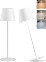 FUYO 2 vnt. LED stalo lempų rinkinys, belaidė baterinė naktinė lempa, įkraunama per USB-C, reguliuojamas apšvietimas paliesimu, 3 šiltos šviesos intensyvumo lygiai, atspari vandeniui, skirta naudoti patalpose ir lauke (balta)